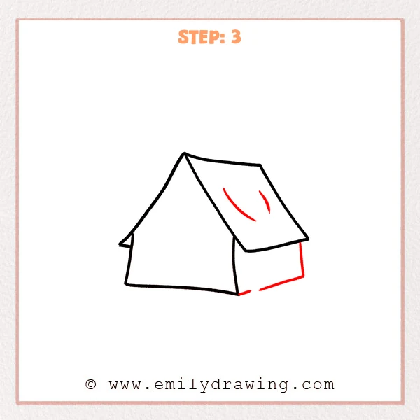 how to draw a tent - Step 3