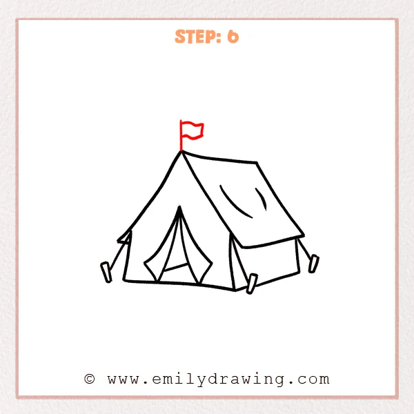 how to draw a tent - Step 6
