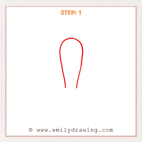 how to draw a thermometer - Step 1