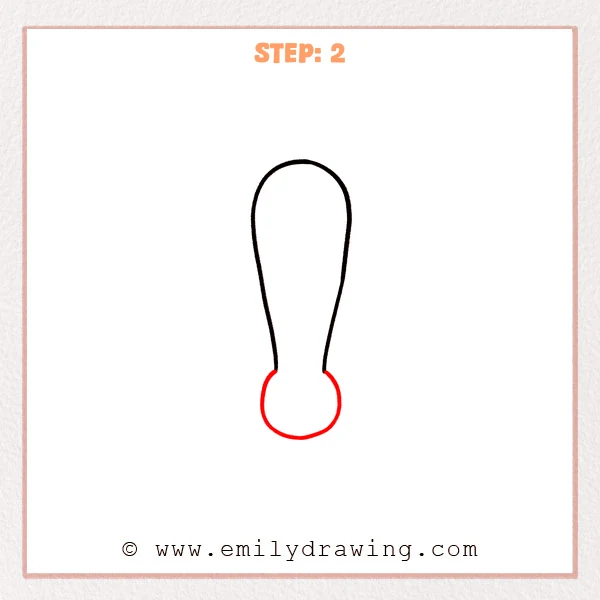 how to draw a thermometer - Step 2