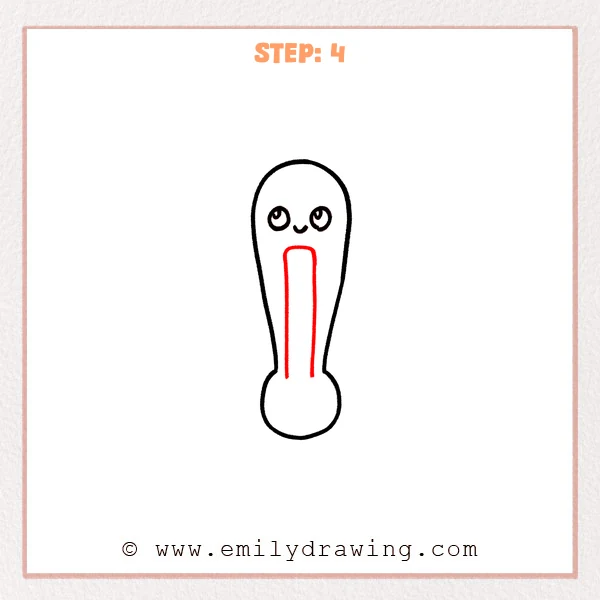 how to draw a thermometer - Step 4