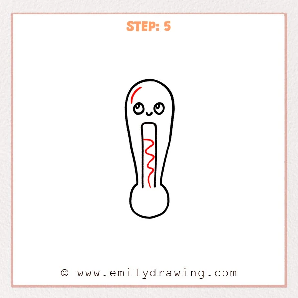how to draw a thermometer - Step 5