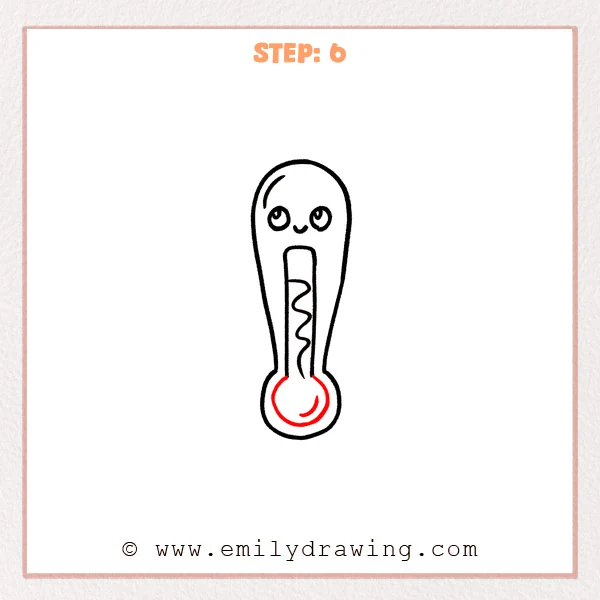 how to draw a thermometer - Step 6