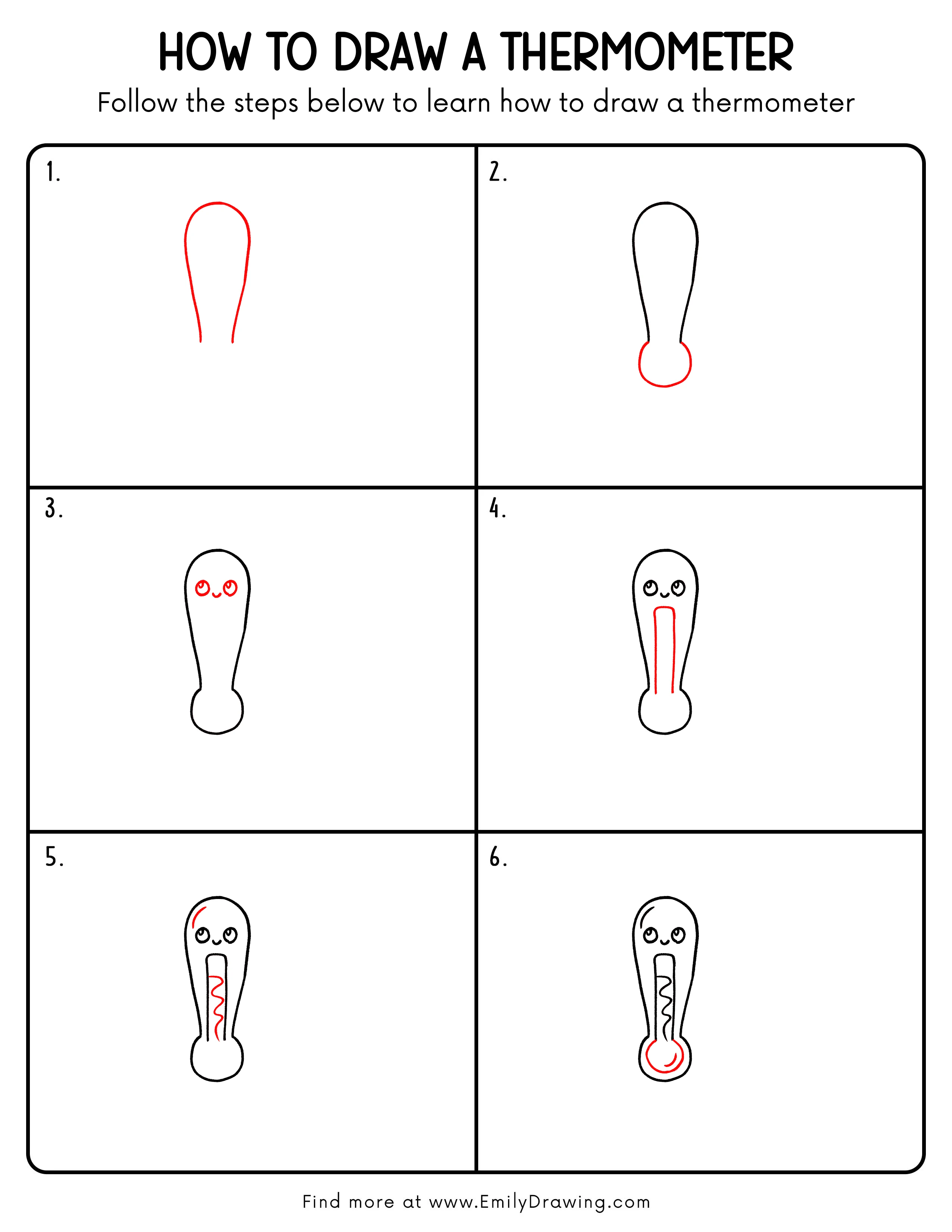 Printable Thermometer Drawing Guide