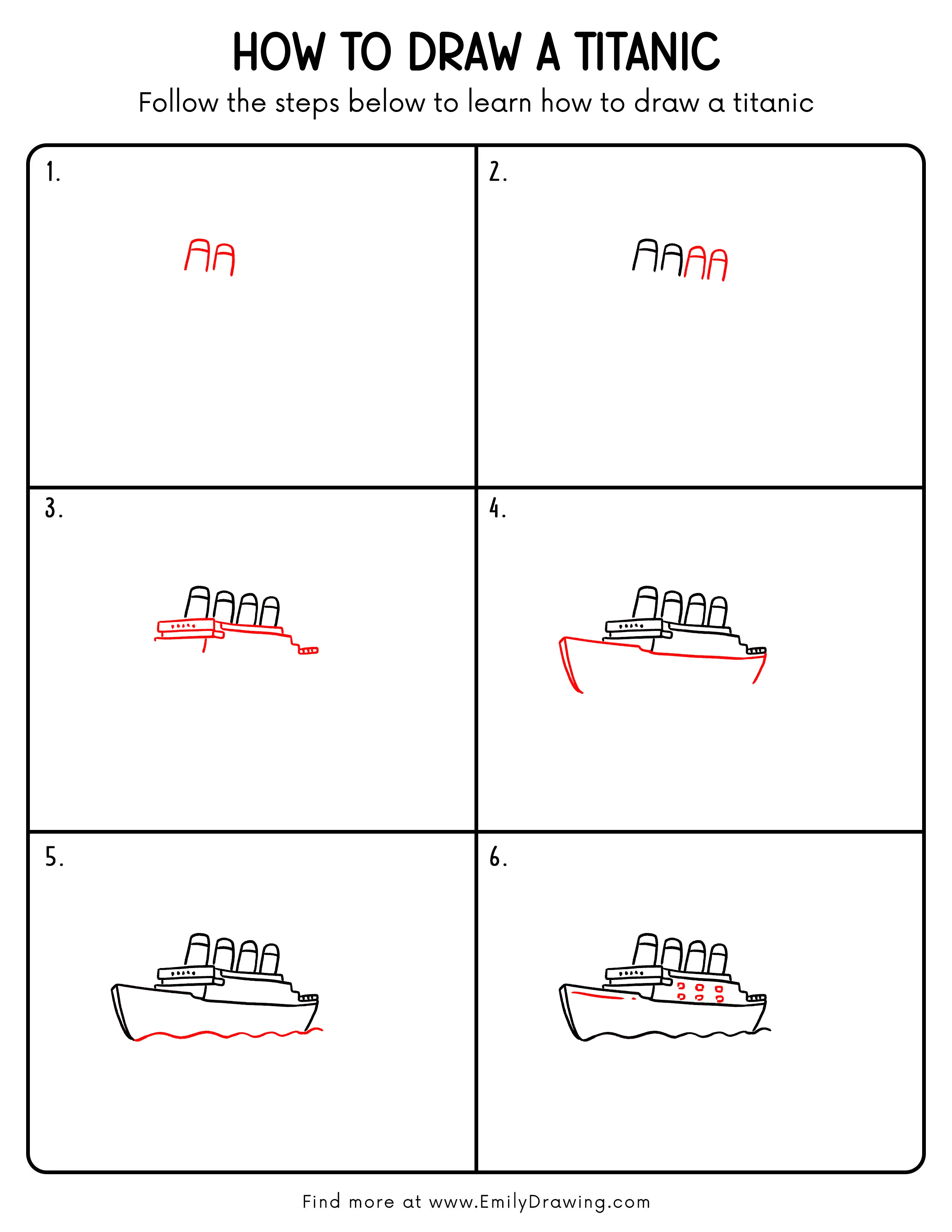Printable Titanic Drawing Guide