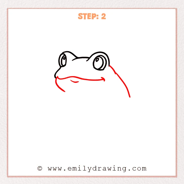 how to draw a toad - Step 2