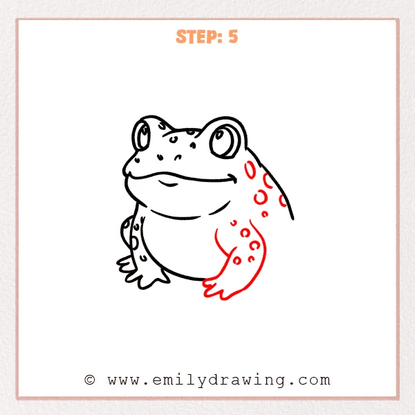 how to draw a toad - Step 5