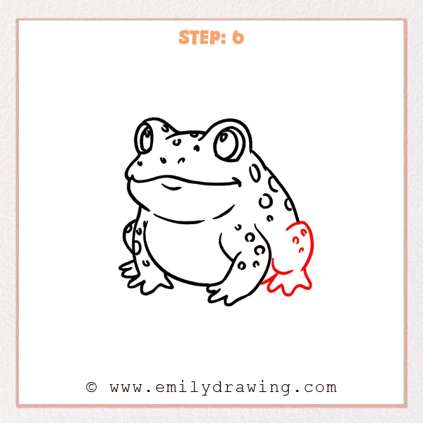 how to draw a toad - Step 6