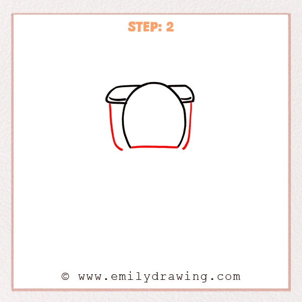 how to draw a toilet - Step 2
