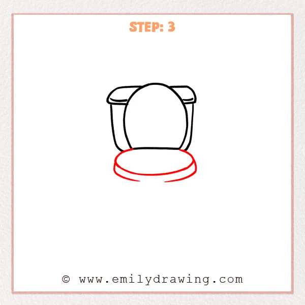how to draw a toilet - Step 3