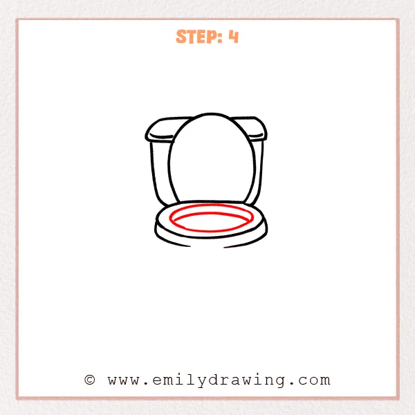 how to draw a toilet - Step 4