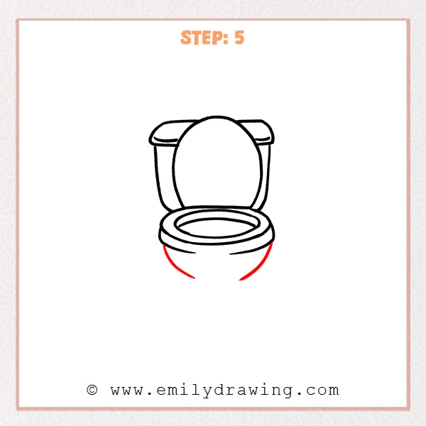 how to draw a toilet - Step 5