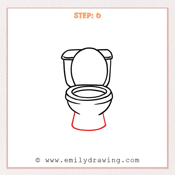 how to draw a toilet - Step 6