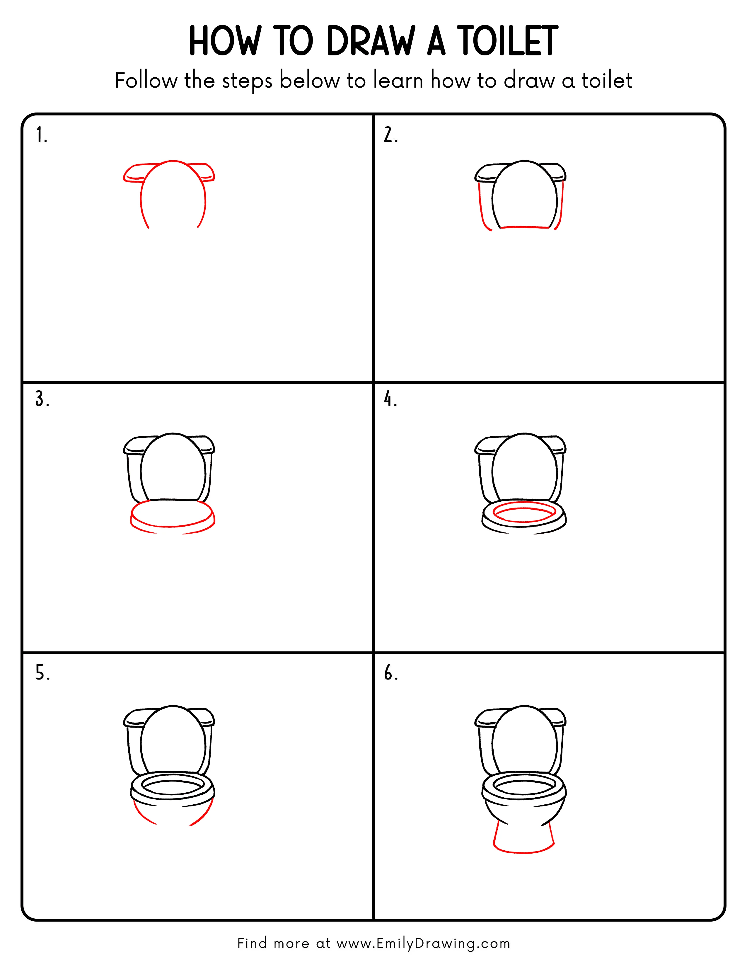 Printable Toilet Drawing Guide