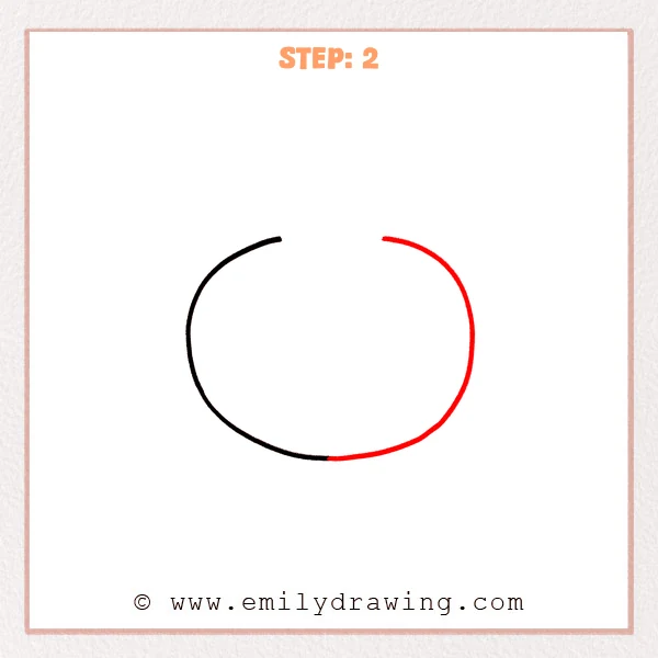how to draw a tomato - Step 2