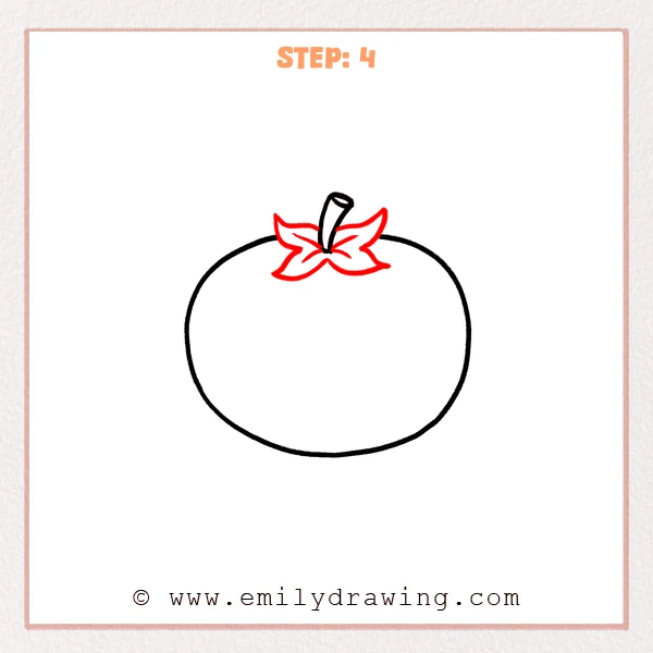 how to draw a tomato - Step 4