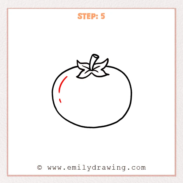 how to draw a tomato - Step 5