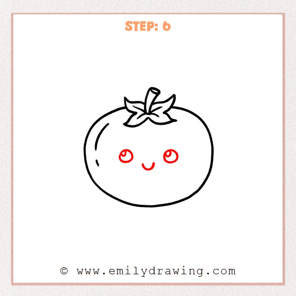 how to draw a tomato - Step 6