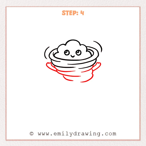 how to draw a tornado - Step 4