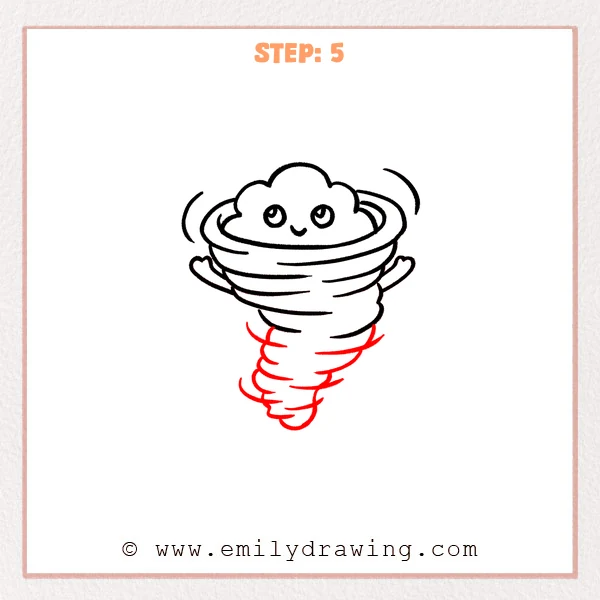 how to draw a tornado - Step 5