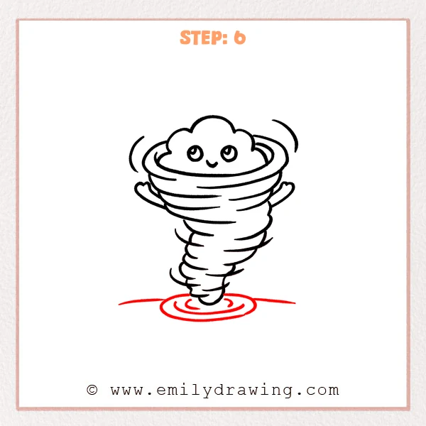 how to draw a tornado - Step 6