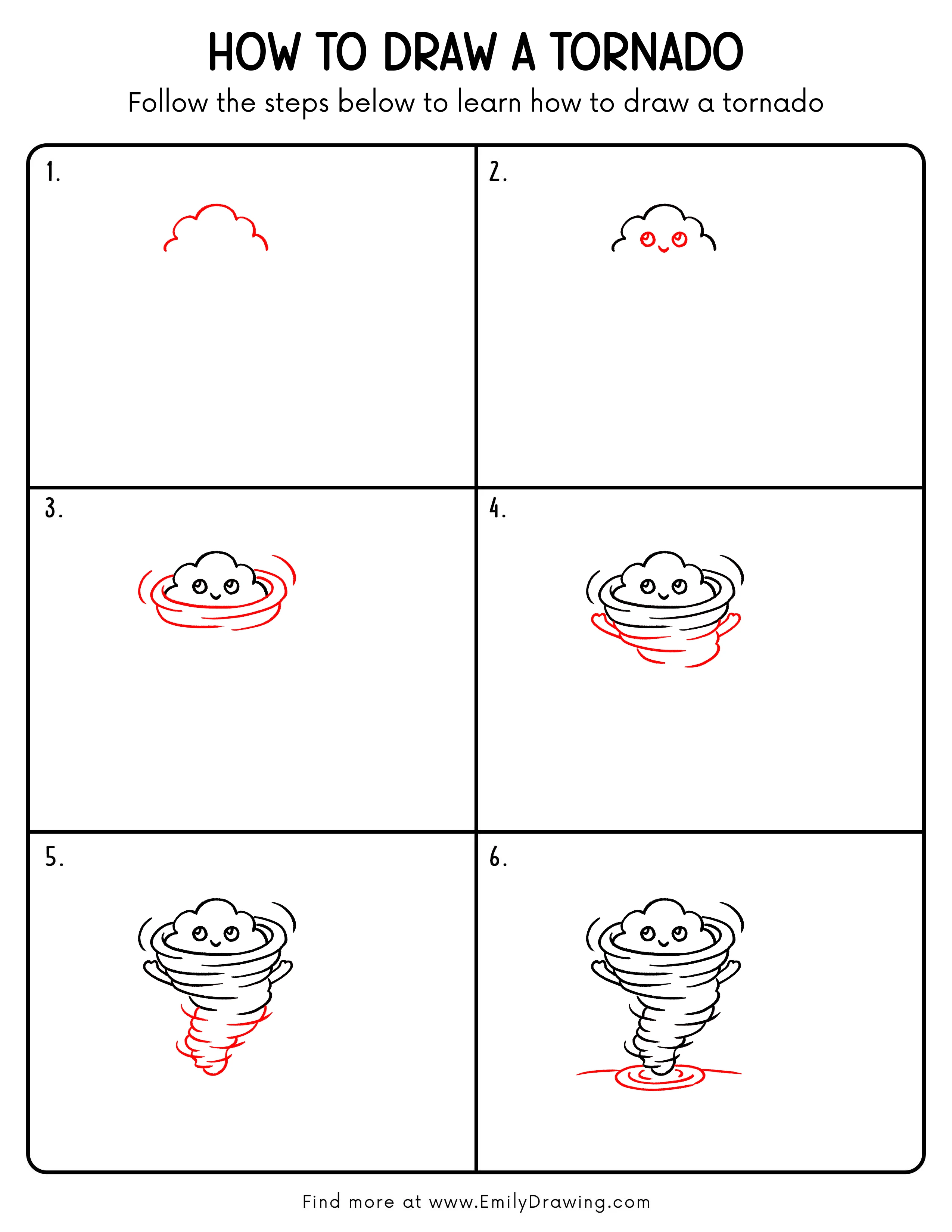 Printable Tornado Drawing Guide