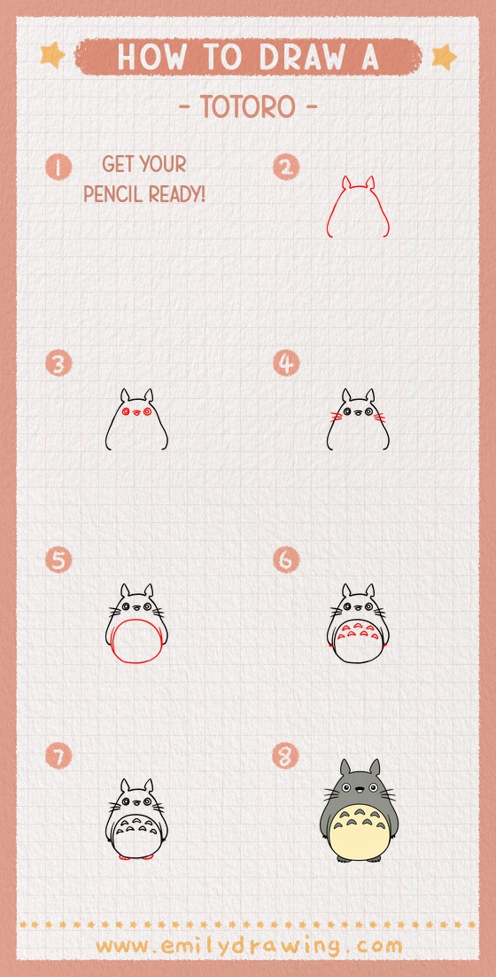 how to draw a totoro pinterest pin