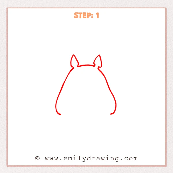 how to draw a totoro - Step 1
