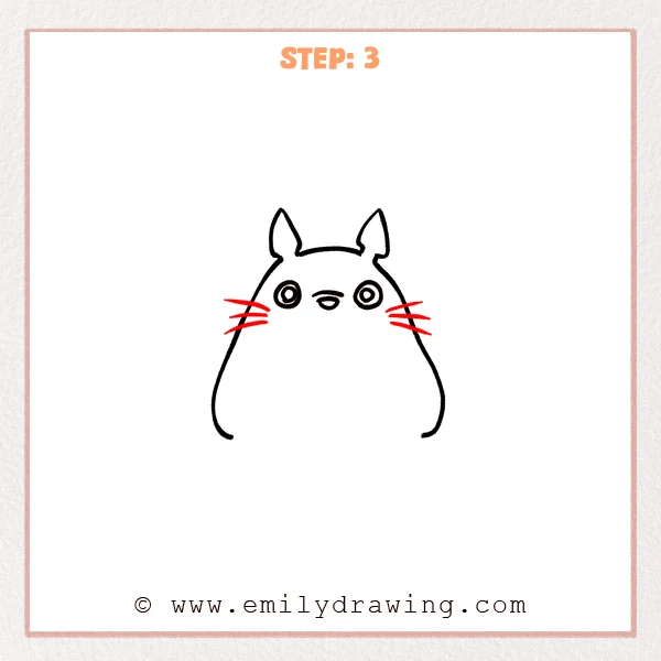 how to draw a totoro - Step 3