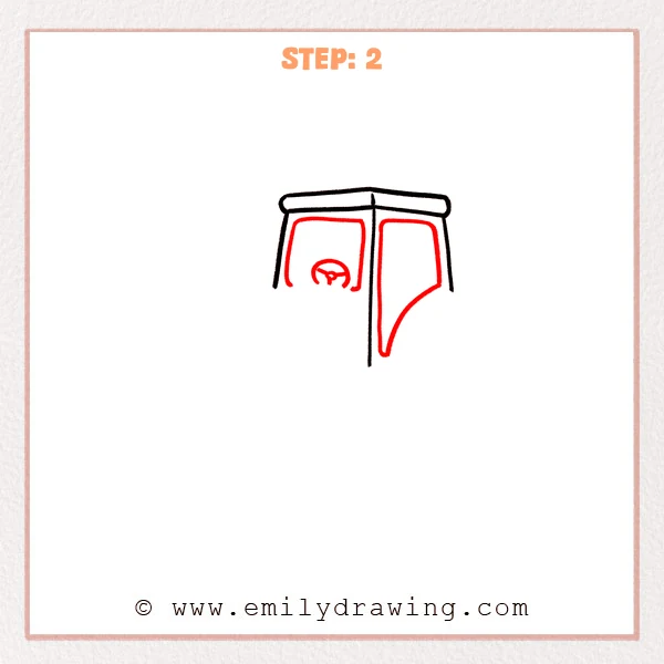 how to draw a tractor - Step 2
