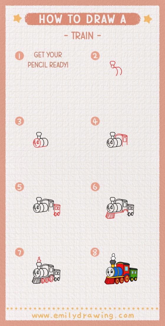 how to draw a train pinterest pin