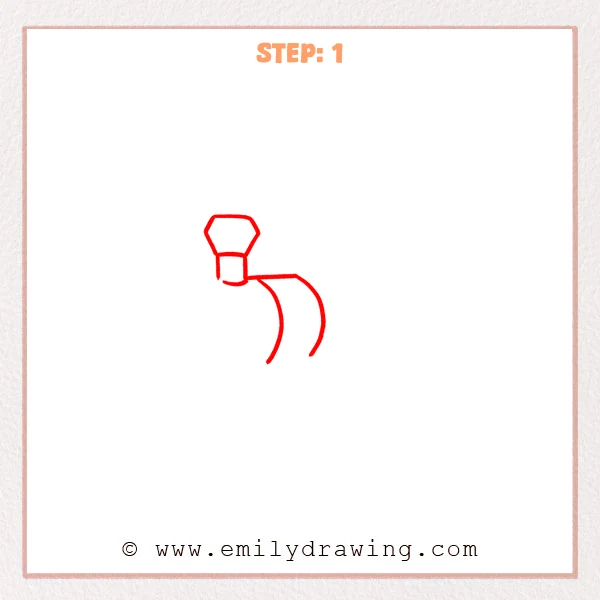how to draw a train - Step 1