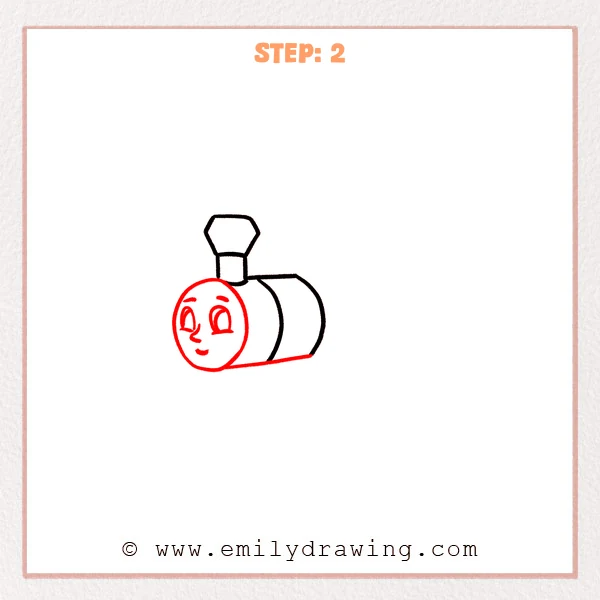 how to draw a train - Step 2