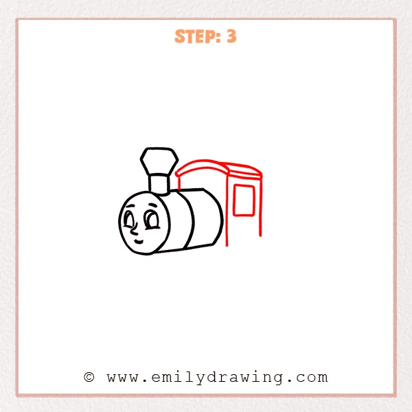 how to draw a train - Step 3