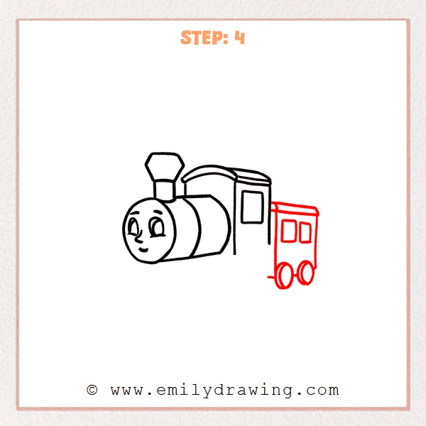 how to draw a train - Step 4