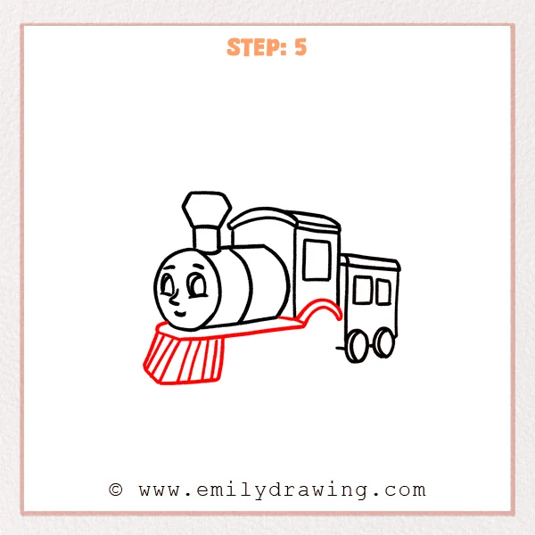 how to draw a train - Step 5