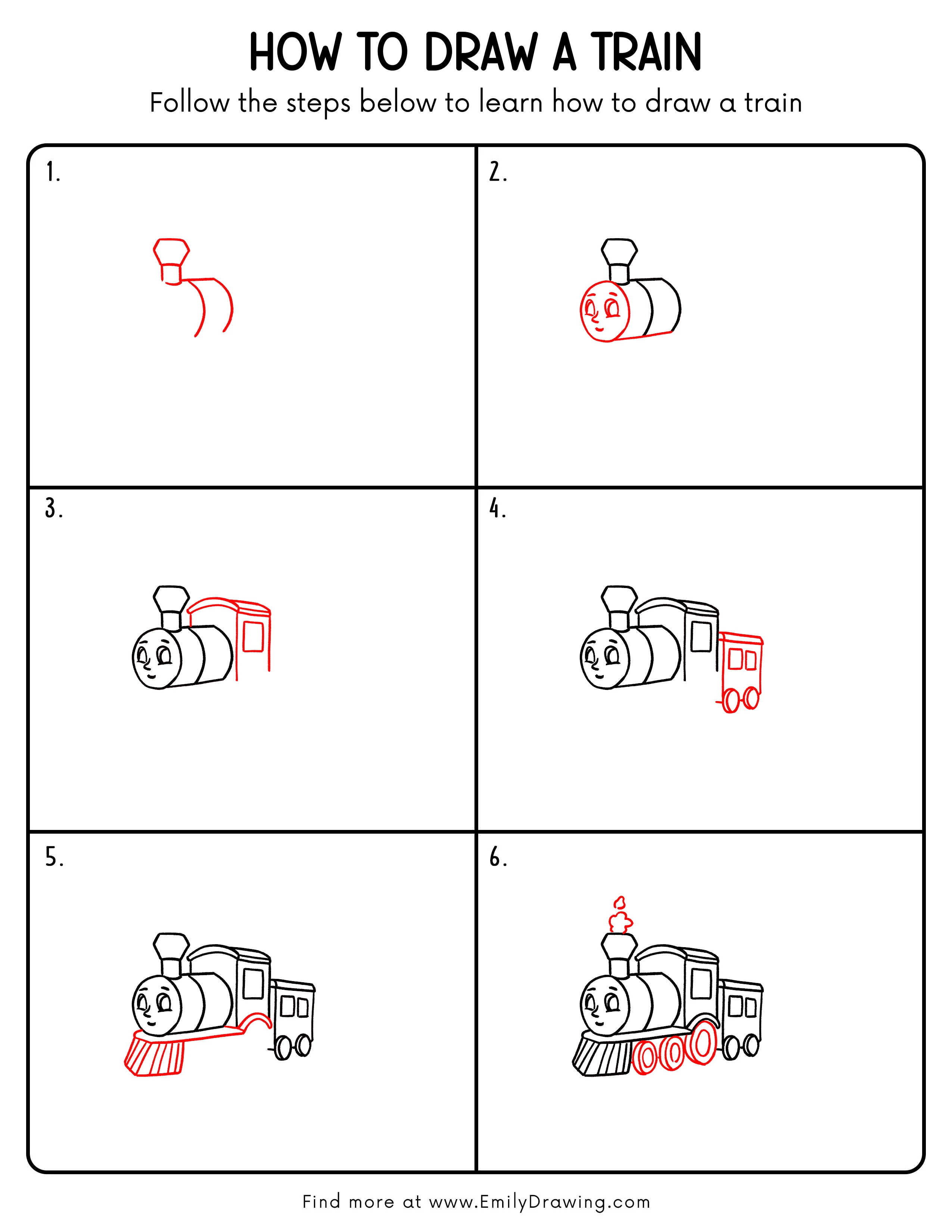 Printable Train Drawing Guide