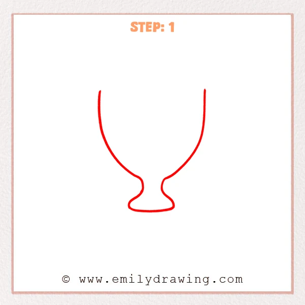 how to draw a trophy - Step 1