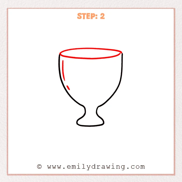 how to draw a trophy - Step 2
