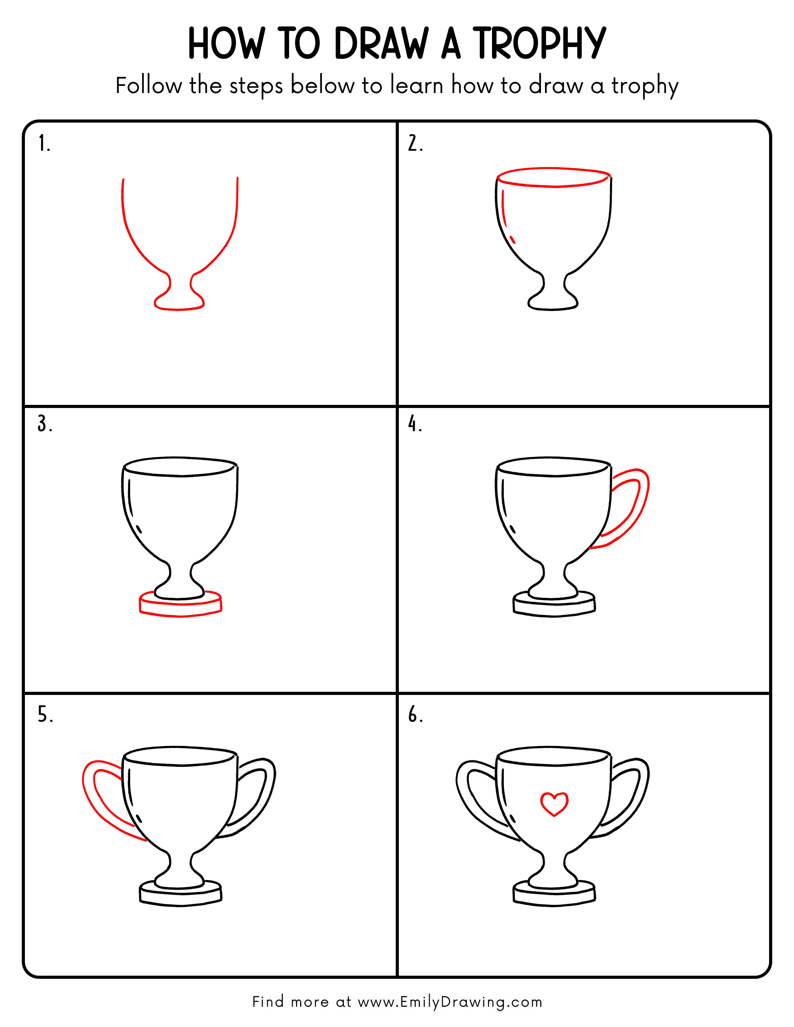 Printable Trophy Drawing Guide