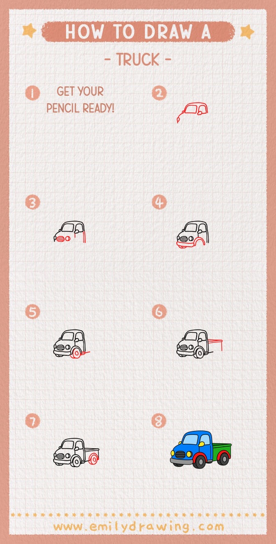 how to draw a truck pinterest pin