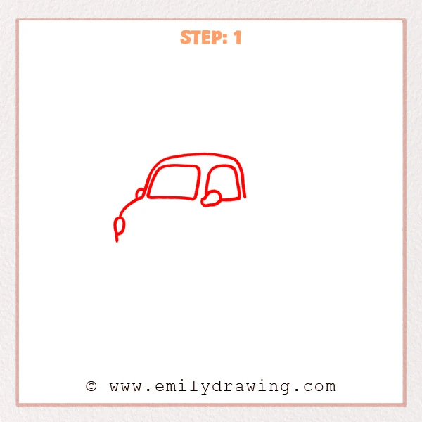 how to draw a truck - Step 1