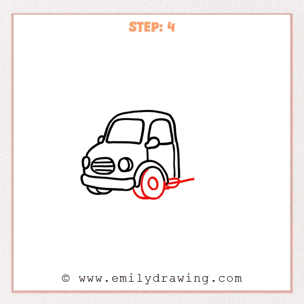 how to draw a truck - Step 4