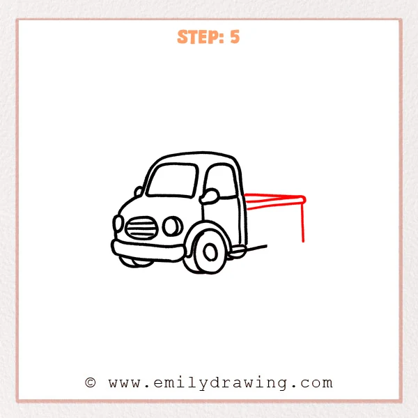 how to draw a truck - Step 5