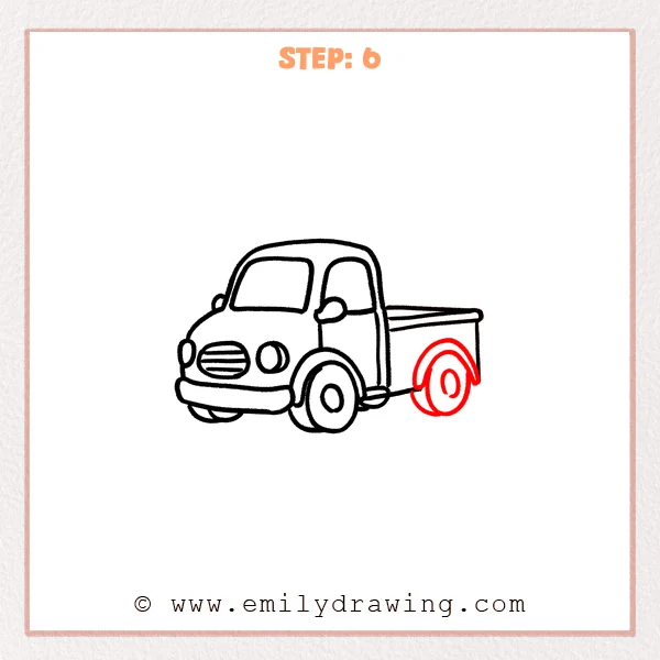 how to draw a truck - Step 6