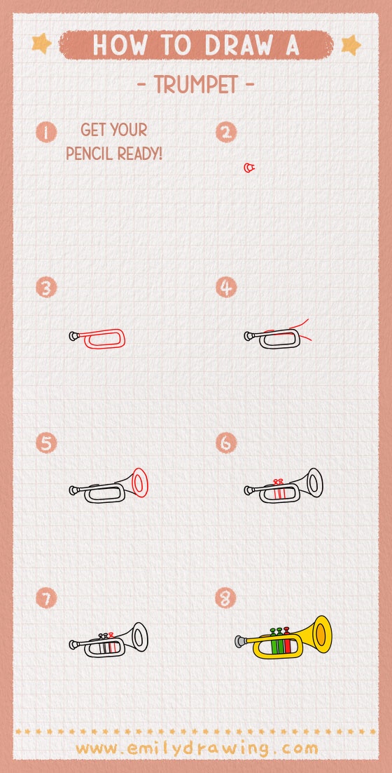how to draw a trumpet pinterest pin