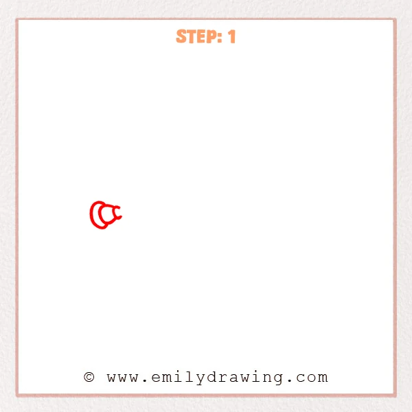how to draw a trumpet - Step 1