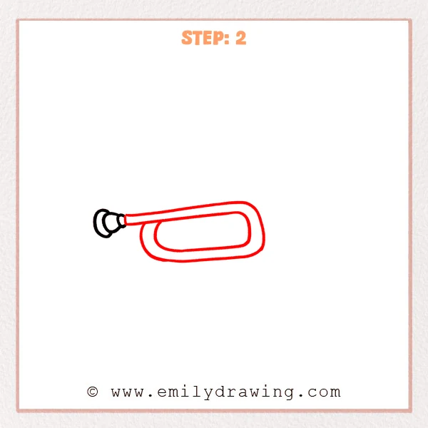how to draw a trumpet - Step 2