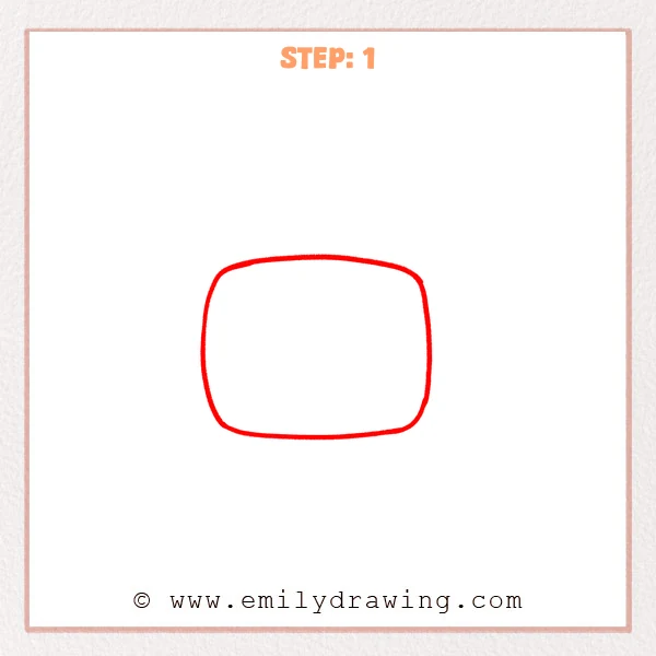 how to draw a tv - Step 1