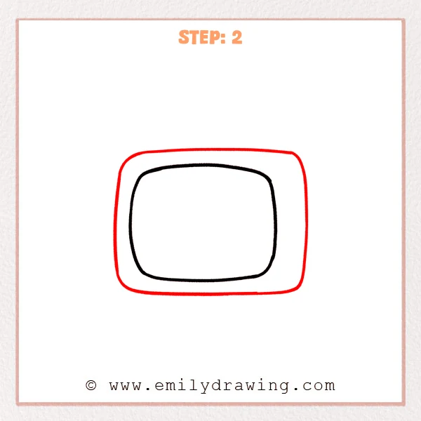 how to draw a tv - Step 2